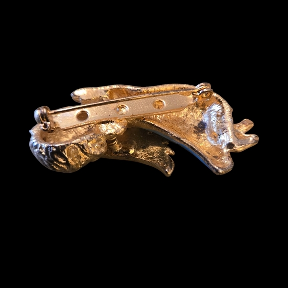 Rare Find Gold Tone Blue Angel W/ Rhinestone Halo Stars, Gold Wings Vintage 80's - Picture 7 of 12